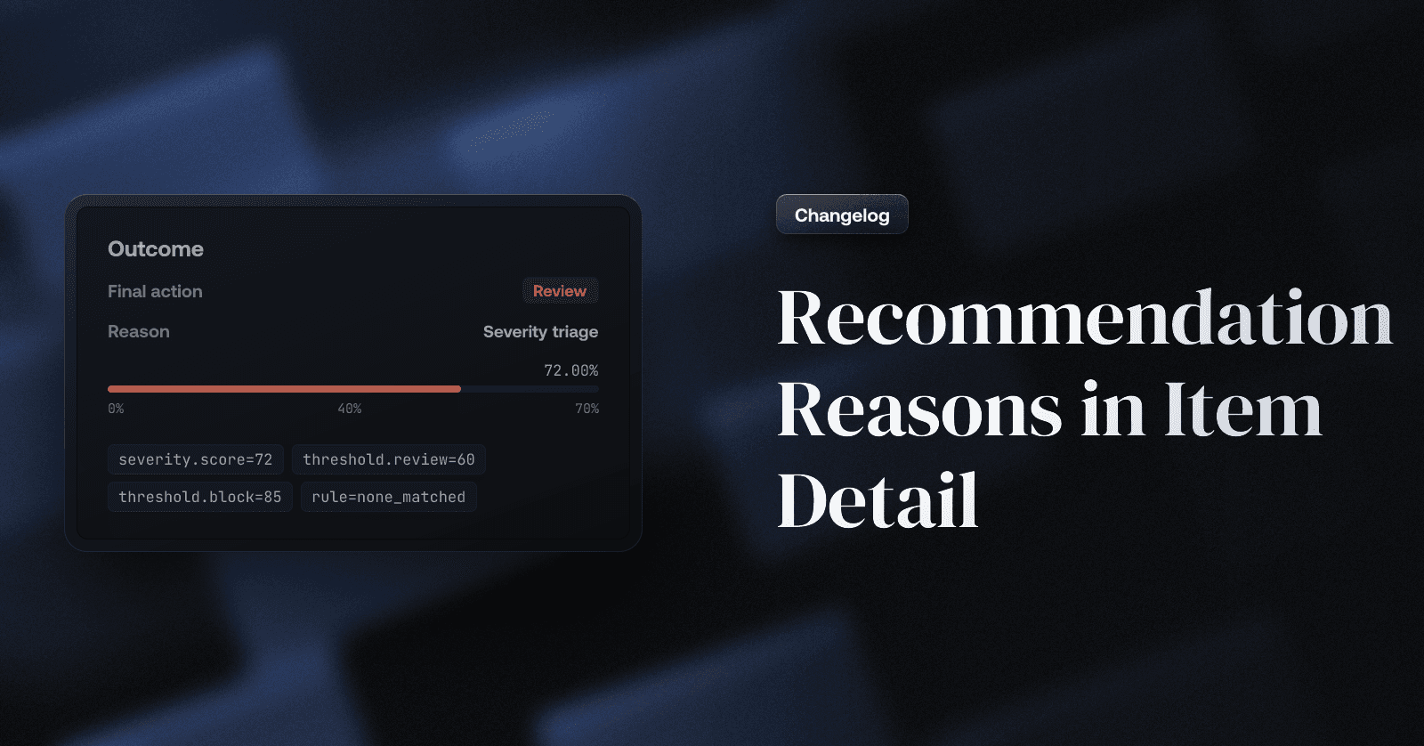 Recommendation Reasons in Item Detail